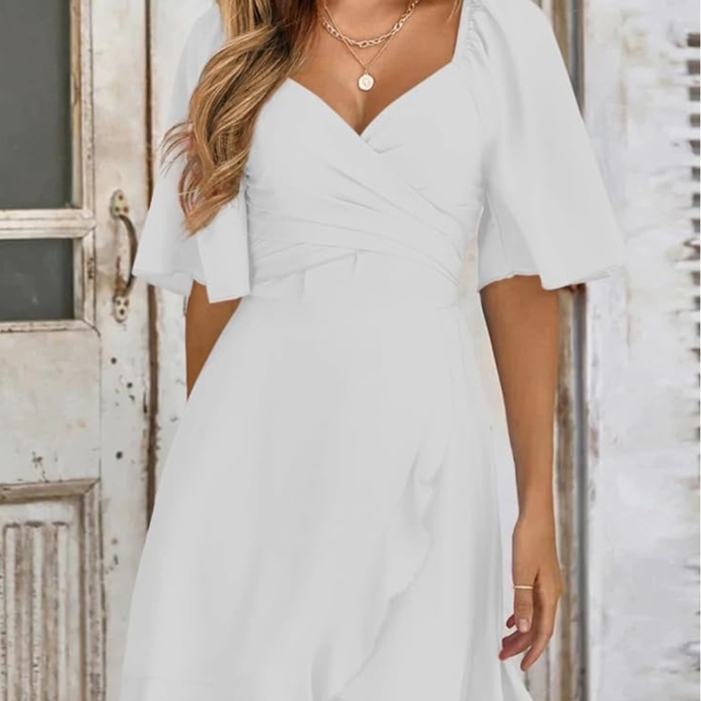 Elegant White Women's Dress